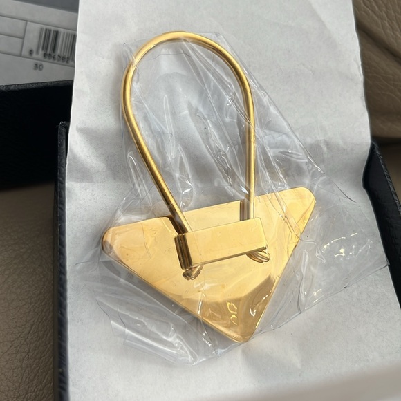 Prada Saffiano Triangle Logo Key Ring Bag Charm - Picture 2 of 3